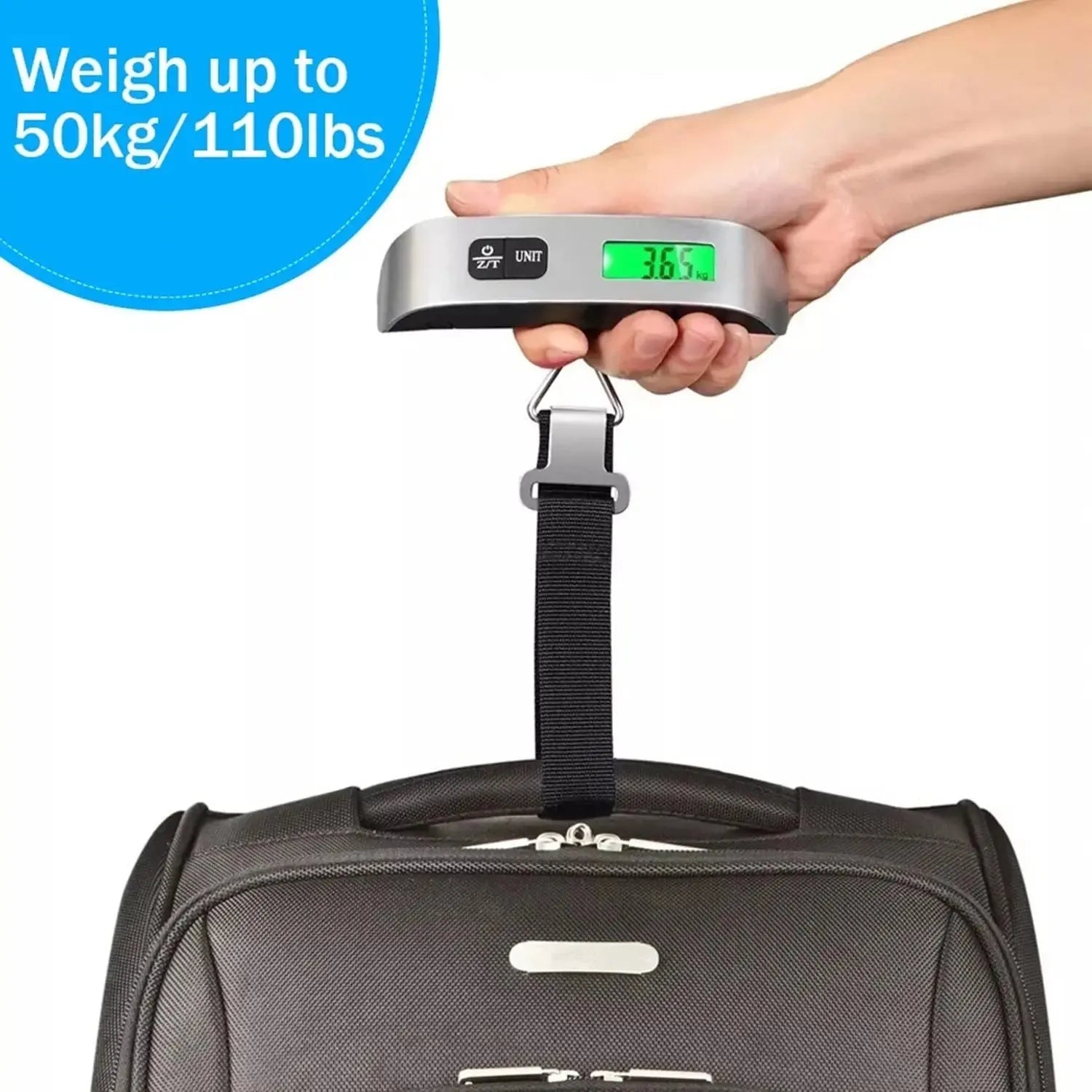 Luggage Scale 110lb 50kg Digital Handheld Portable Hanging Baggage Scale for Travel Suitcase Weight Scale by Reinvent Yourself