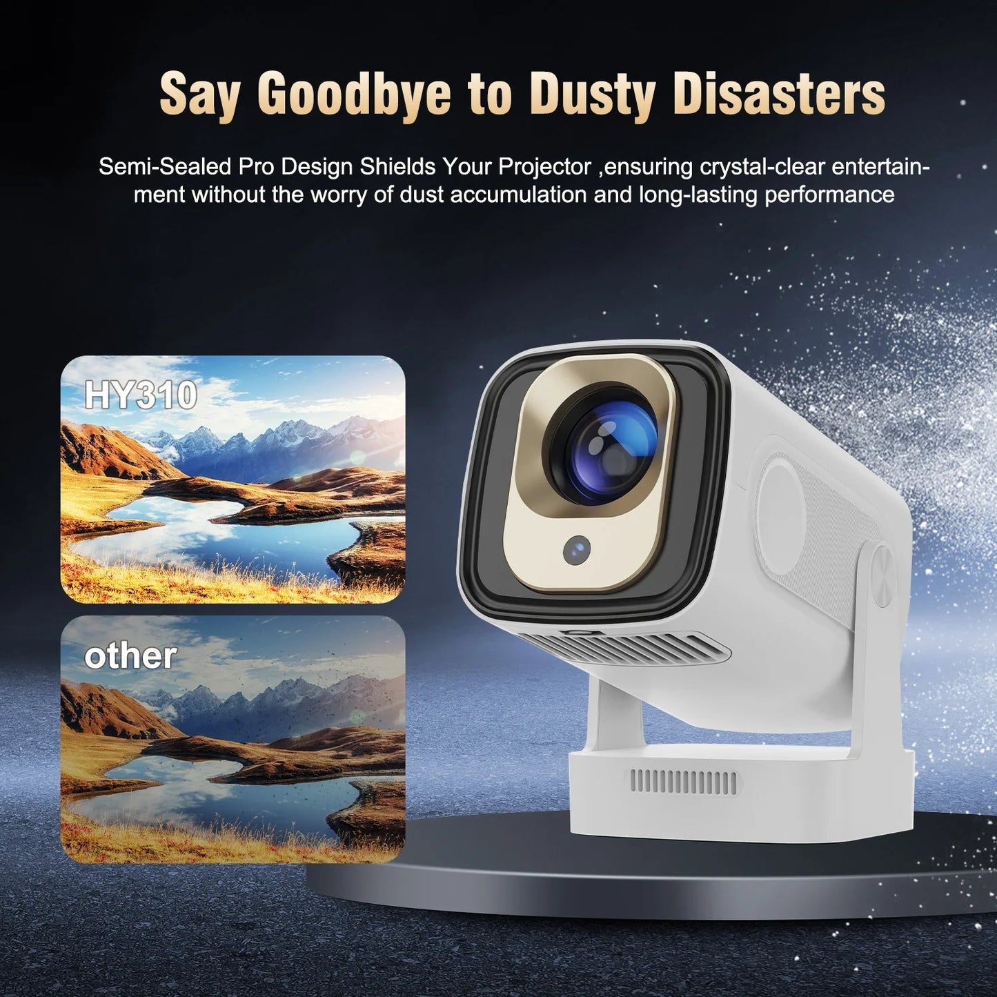 Magcubic HY310 Auto Focus Projector 1080P Native 4K 330ANSI Android 11 WiFi6 BT5.4 Mini Outdoor Movie Projector with Air Mouse - Reinvent Yourself