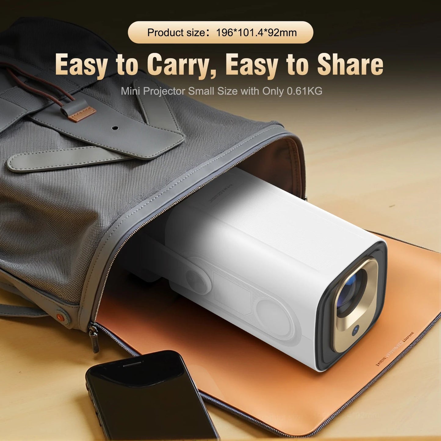 Magcubic HY310 Auto Focus Projector 1080P Native 4K 330ANSI Android 11 WiFi6 BT5.4 Mini Outdoor Movie Projector with Air Mouse - Reinvent Yourself