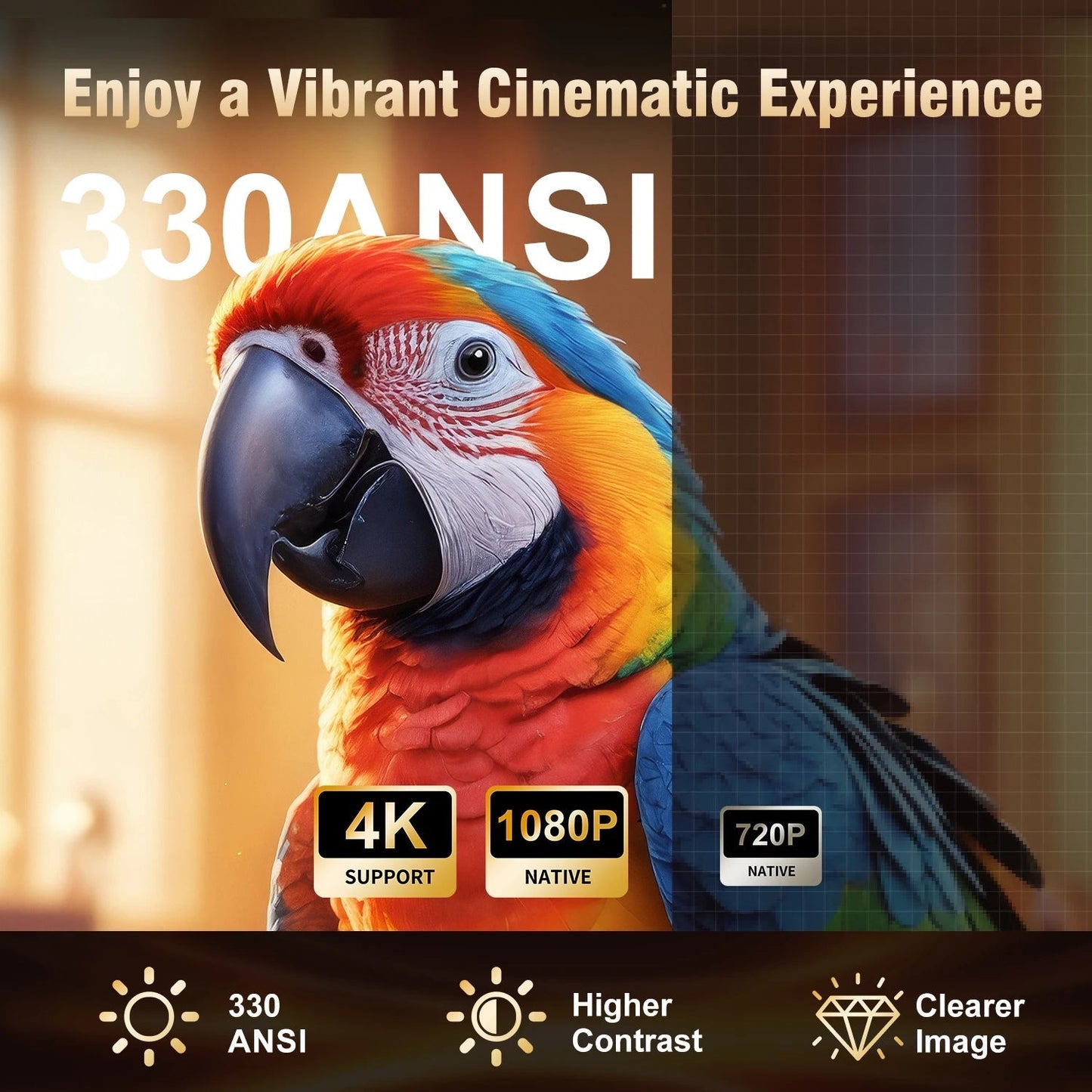 Magcubic HY310 Auto Focus Projector 1080P Native 4K 330ANSI Android 11 WiFi6 BT5.4 Mini Outdoor Movie Projector with Air Mouse - Reinvent Yourself