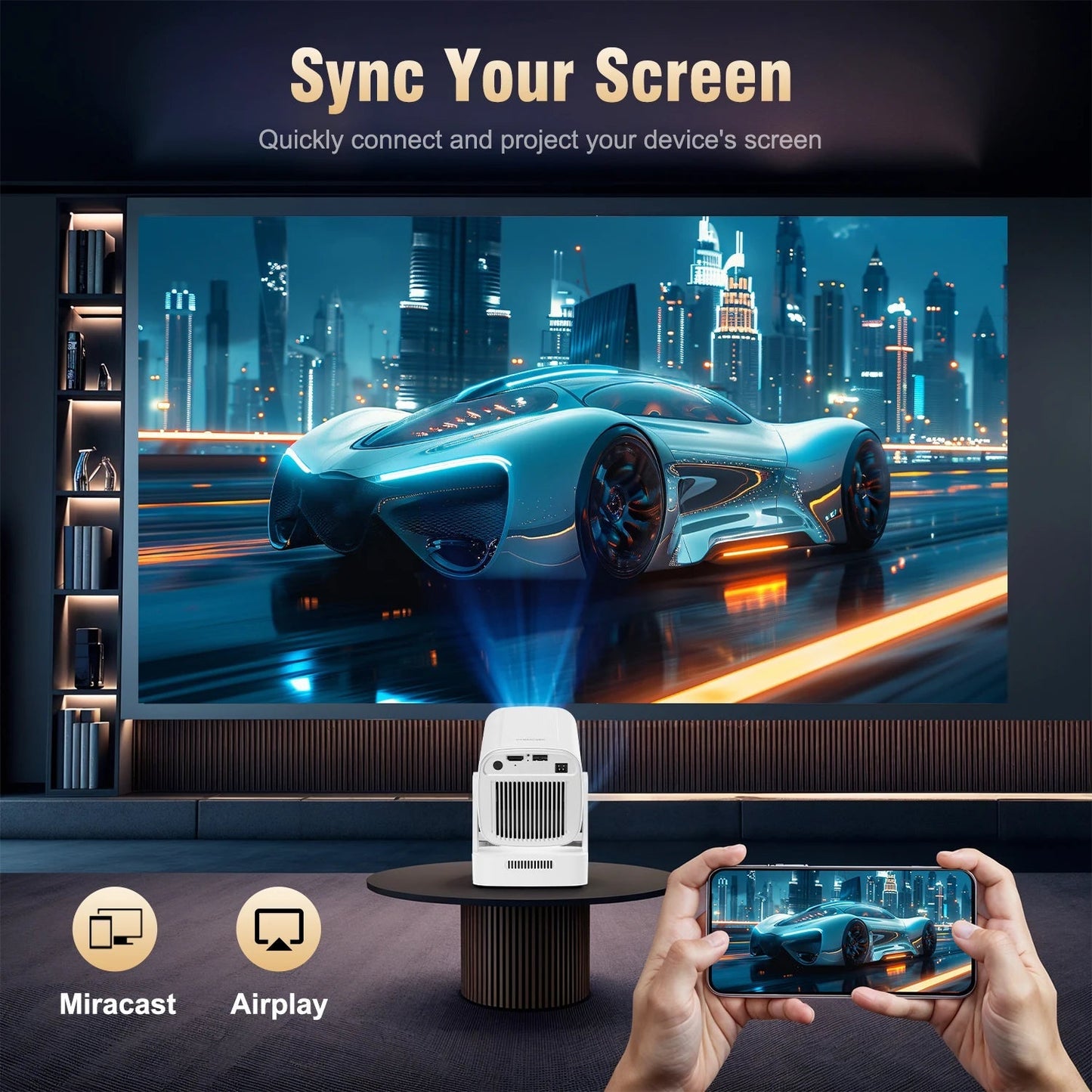 Magcubic HY310 Auto Focus Projector 1080P Native 4K 330ANSI Android 11 WiFi6 BT5.4 Mini Outdoor Movie Projector with Air Mouse - Reinvent Yourself