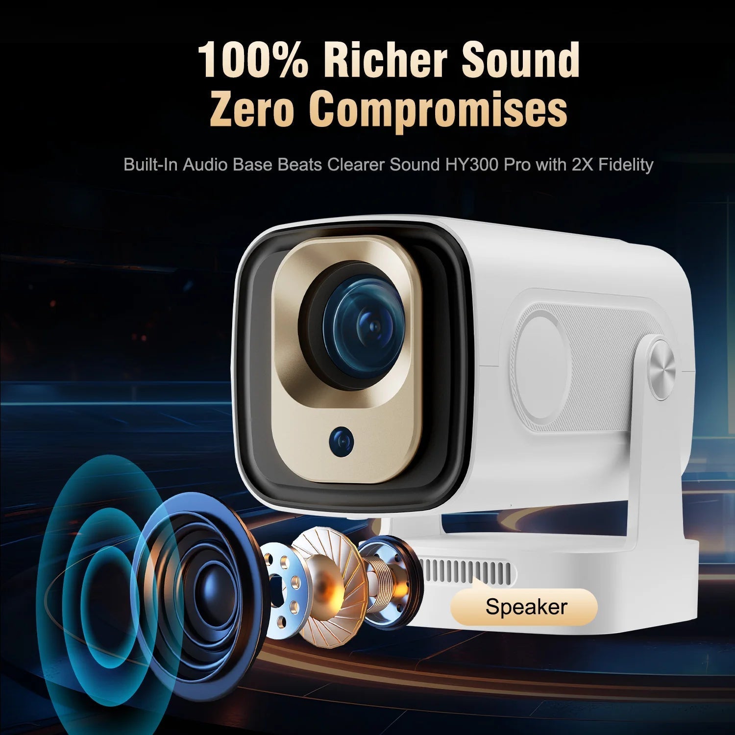 Magcubic HY310 Auto Focus Projector 1080P Native 4K 330ANSI Android 11 WiFi6 BT5.4 Mini Outdoor Movie Projector with Air Mouse - Reinvent Yourself