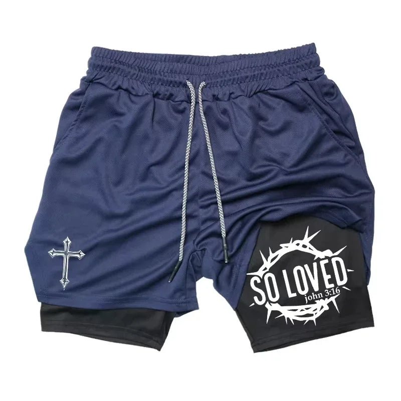 Men's 2 in 1 Sports Running Shorts Fast Dry Gym Performance - Reinvent Yourself