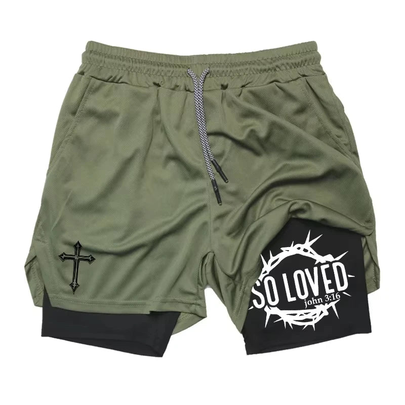 Men's 2 in 1 Sports Running Shorts Fast Dry Gym Performance - Reinvent Yourself