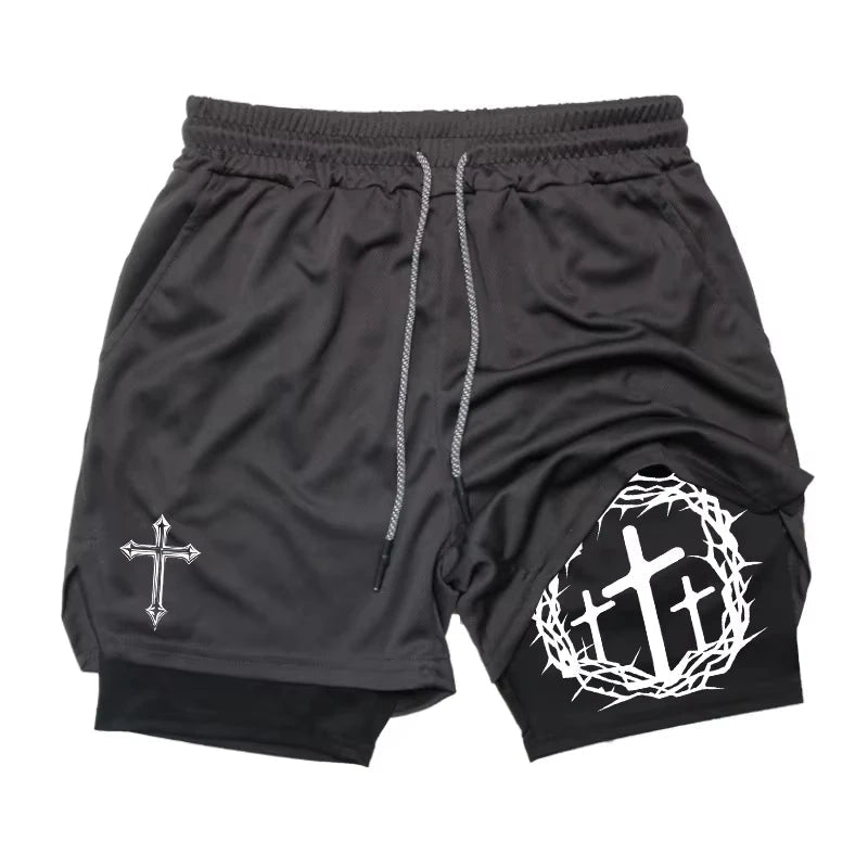 Men's 2 in 1 Sports Running Shorts Fast Dry Gym Performance - Reinvent Yourself