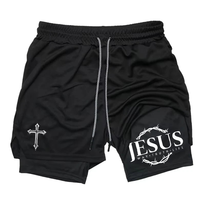 Men's 2 in 1 Sports Running Shorts Fast Dry Gym Performance - Reinvent Yourself
