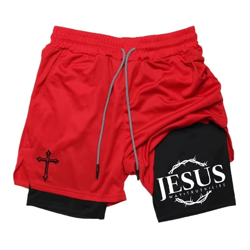 Men's 2 in 1 Sports Running Shorts Fast Dry Gym Performance - Reinvent Yourself