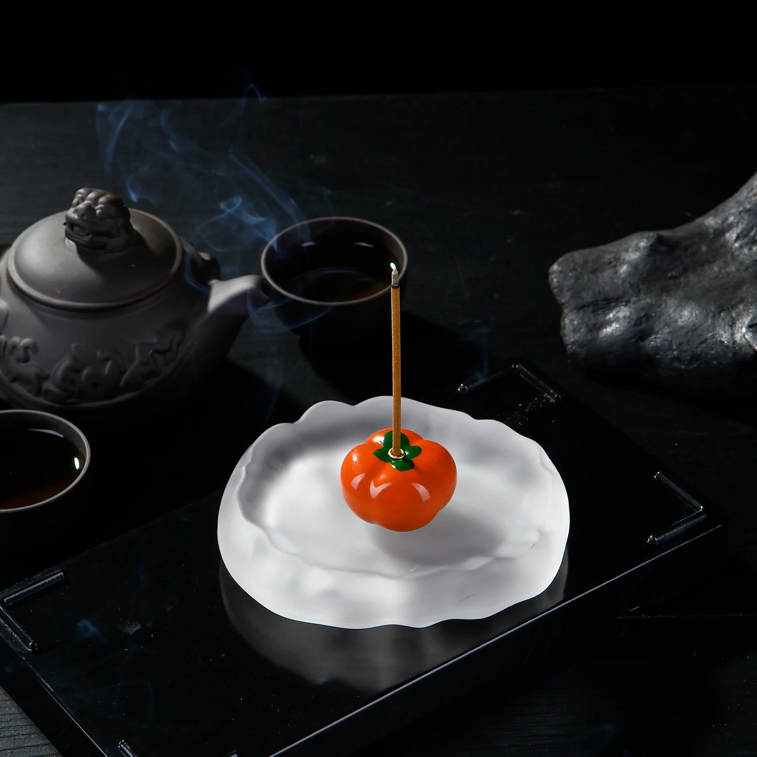 Mini Jade Incense Burner With Glass Plate Ash Catcher Incense Holder Home Decor - Reinvent Yourself