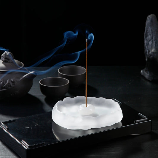 Mini Jade Incense Burner With Glass Plate Ash Catcher Incense Holder Home Decor - Reinvent Yourself
