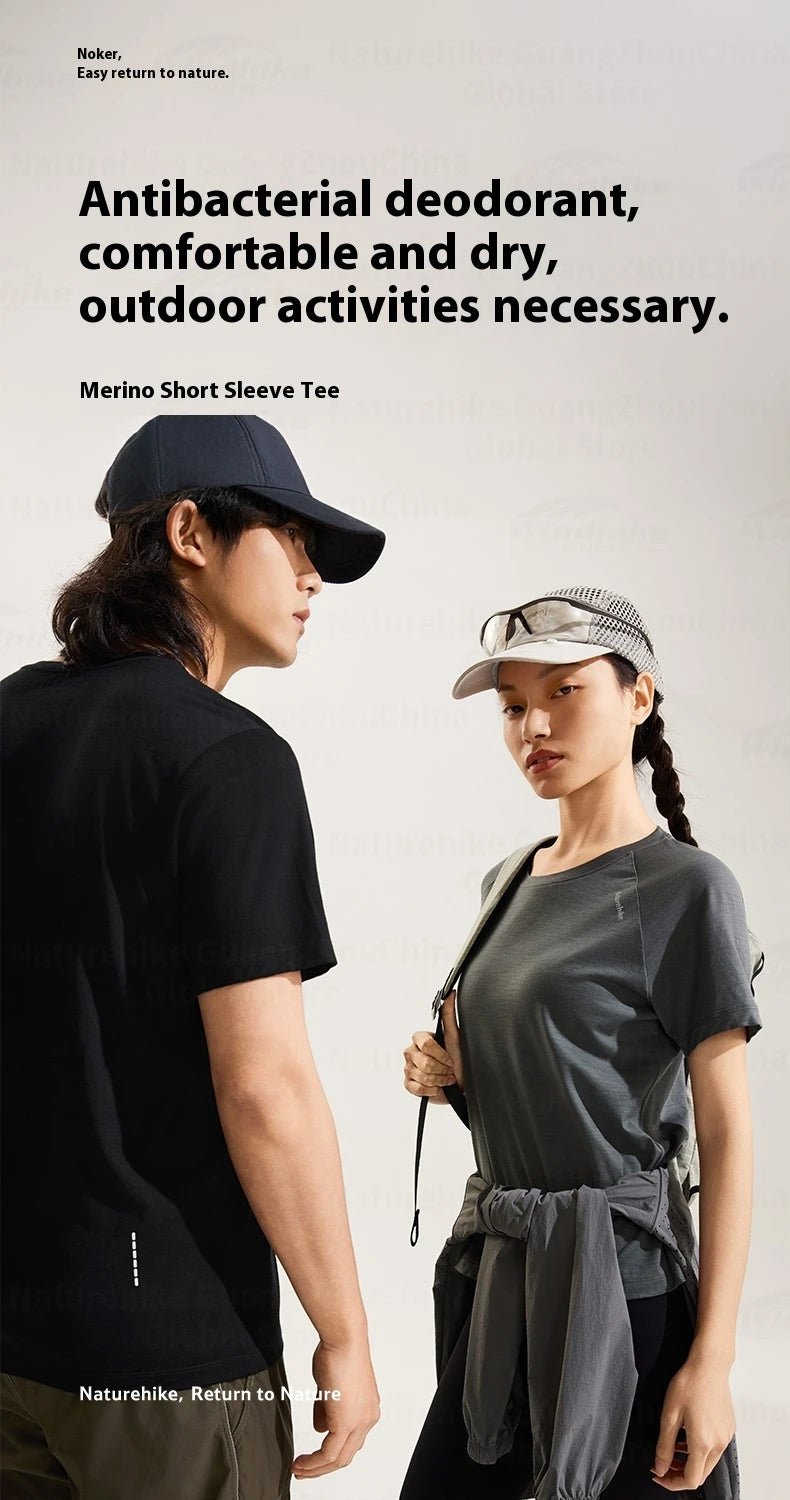 Naturehike Sports T-Shirt 100% Merino Wool Short Sleeve Running Training Outdoor Men Women Breathable Quick-Drying Sweatshirt - Reinvent Yourself
