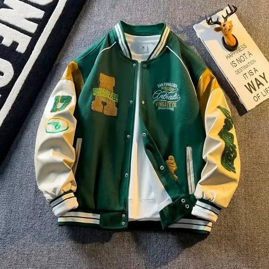 New Handsome Baseball Jackets for Men Spring and Autumn Trendy Brand Jackets with Embroidered Appliques Which Are All - Matching by Reinvent Yourself
