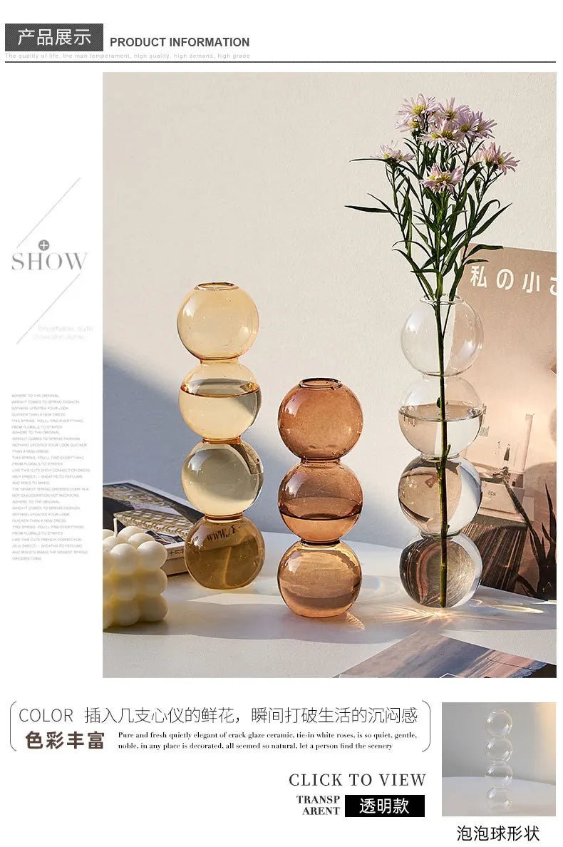 Nordic Glass Vase Home Decor Living Room Decoration Terrarium Flower Vase Plant Pots Decorative Home Accessories Decoration Gift - Reinvent Yourself