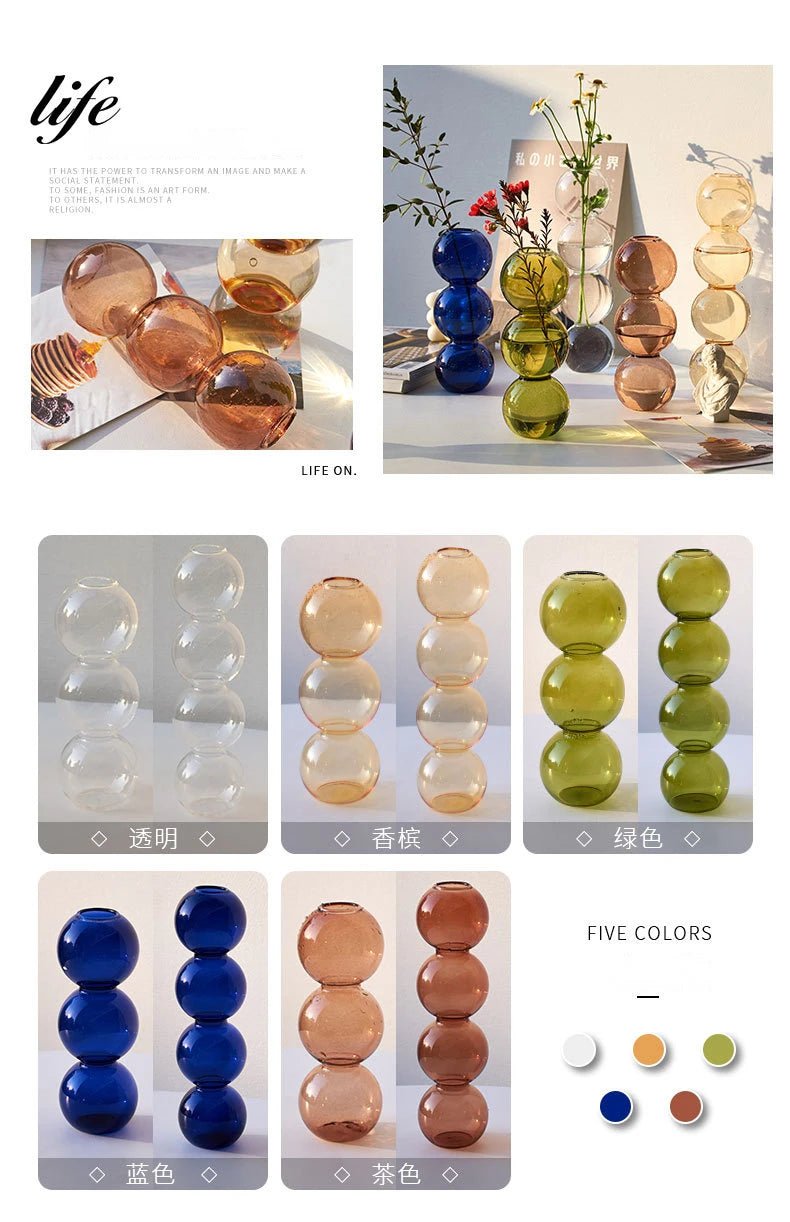 Nordic Glass Vase Home Decor Living Room Decoration Terrarium Flower Vase Plant Pots Decorative Home Accessories Decoration Gift - Reinvent Yourself
