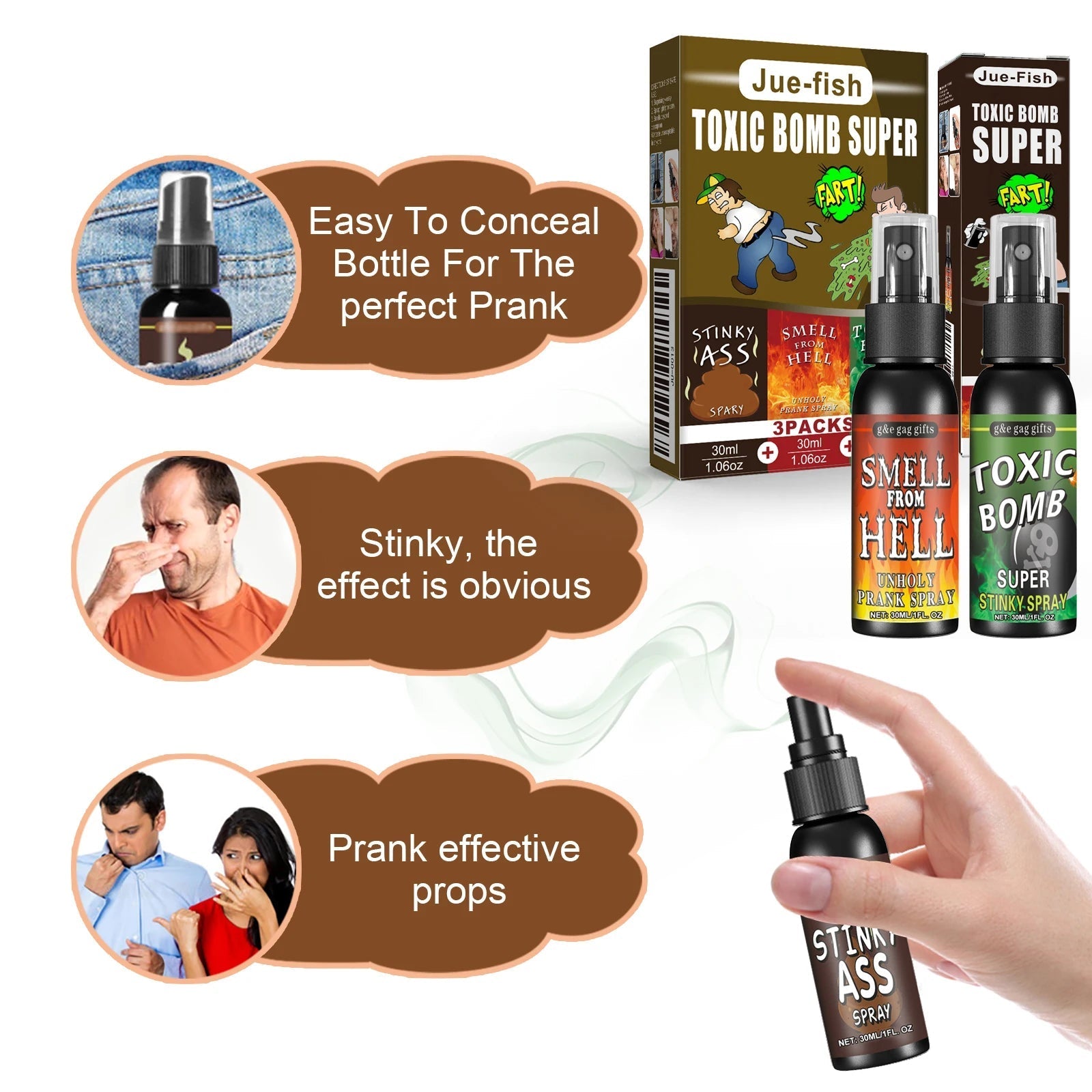 Novelties Liquid Fart Gag Prank Joke Spray Can Stink Bomb Smelly Stinky Gas Joke Sprinkle Prank Family Entertainment Supply - Reinvent Yourself