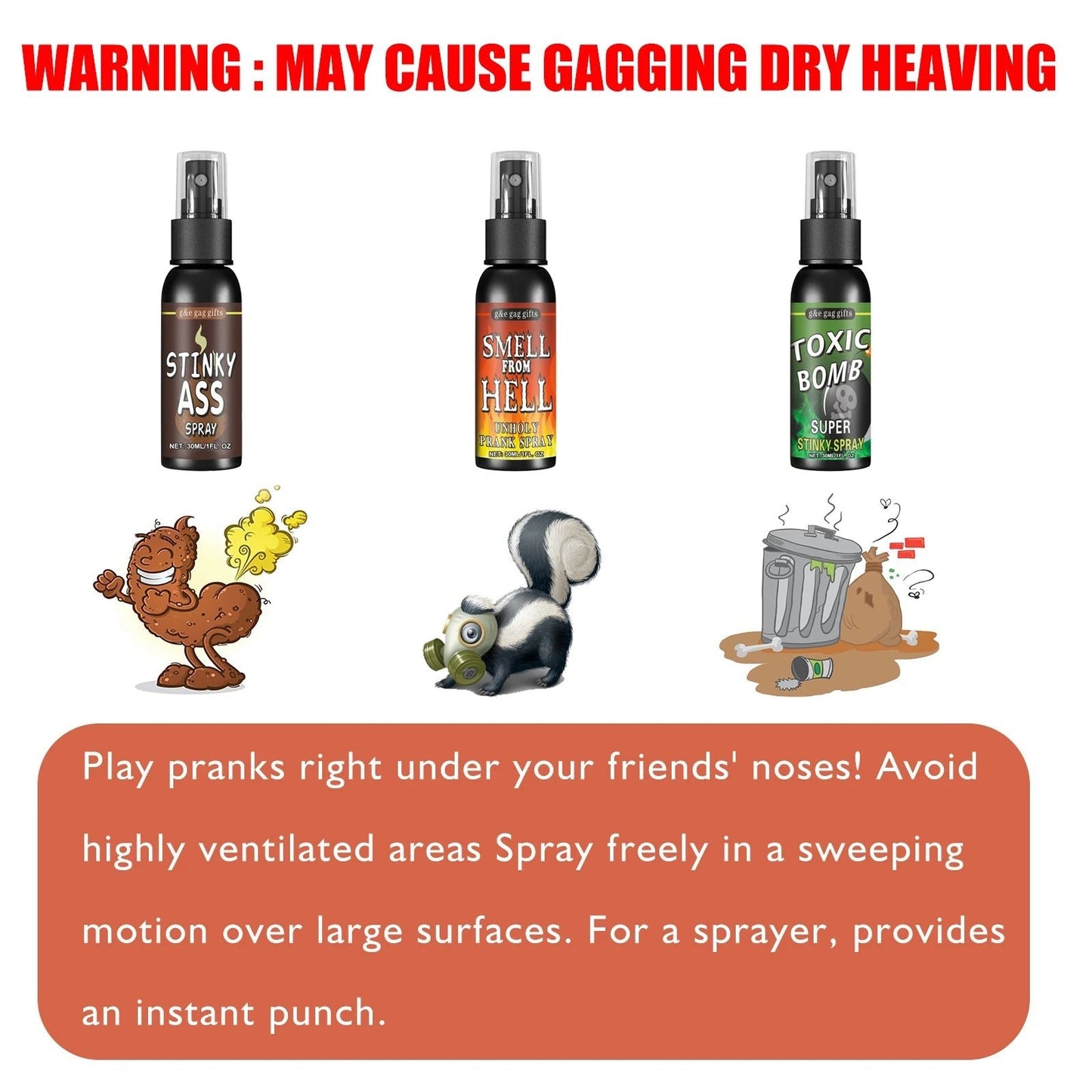 Novelties Liquid Fart Gag Prank Joke Spray Can Stink Bomb Smelly Stinky Gas Joke Sprinkle Prank Family Entertainment Supply - Reinvent Yourself