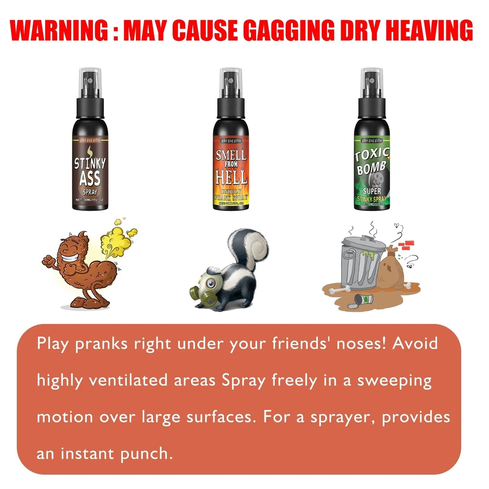 Novelties Liquid Fart Gag Prank Joke Spray Can Stink Bomb Smelly Stinky Gas Joke Sprinkle Prank Family Entertainment Supply - Reinvent Yourself