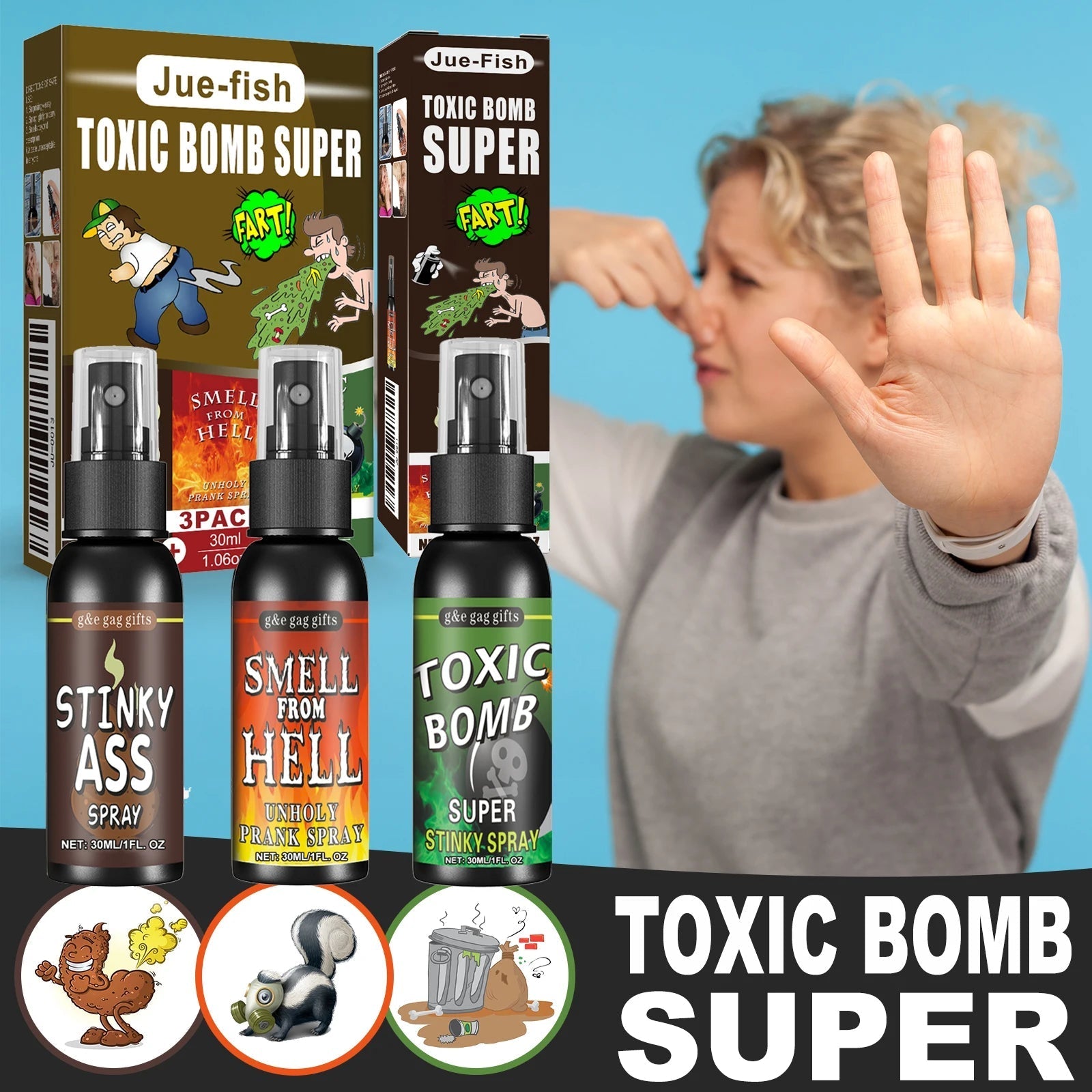 Novelties Liquid Fart Gag Prank Joke Spray Can Stink Bomb Smelly Stinky Gas Joke Sprinkle Prank Family Entertainment Supply - Reinvent Yourself
