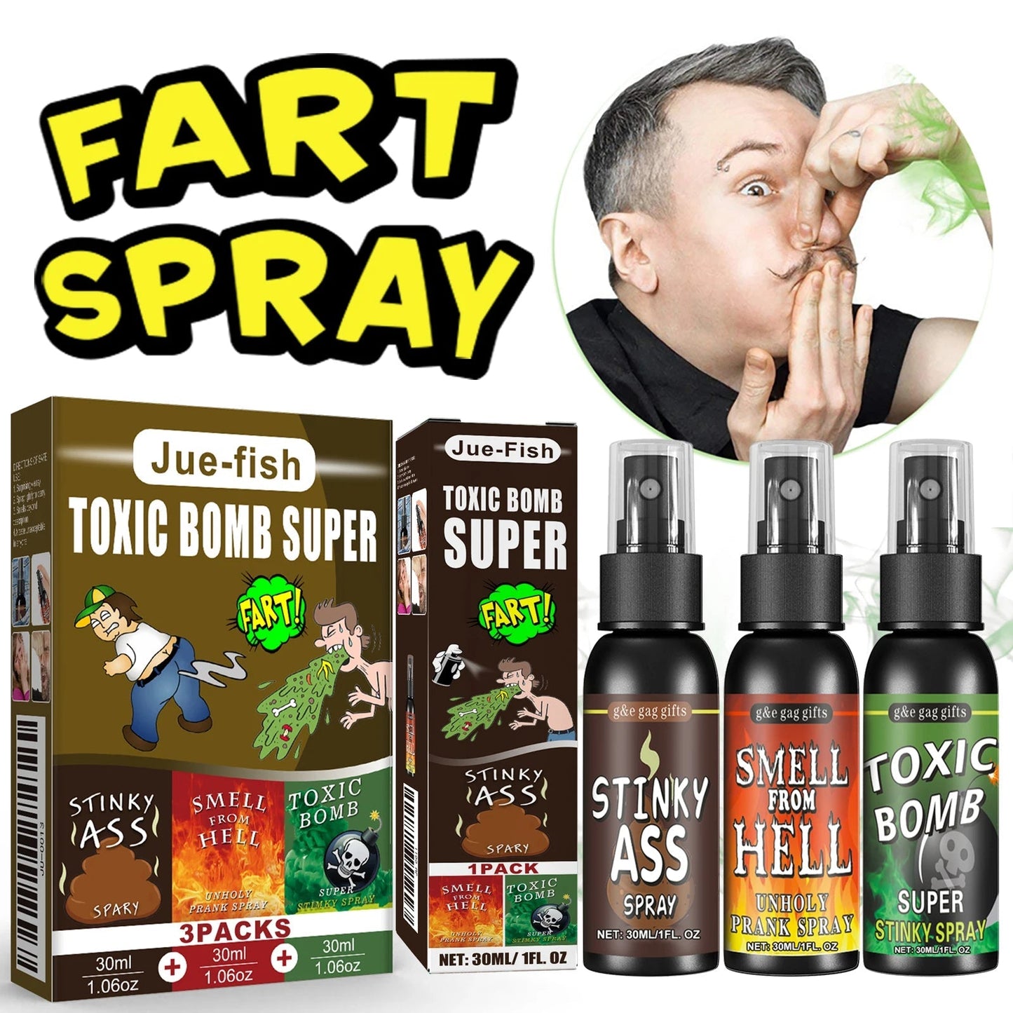 Novelties Liquid Fart Gag Prank Joke Spray Can Stink Bomb Smelly Stinky Gas Joke Sprinkle Prank Family Entertainment Supply - Reinvent Yourself