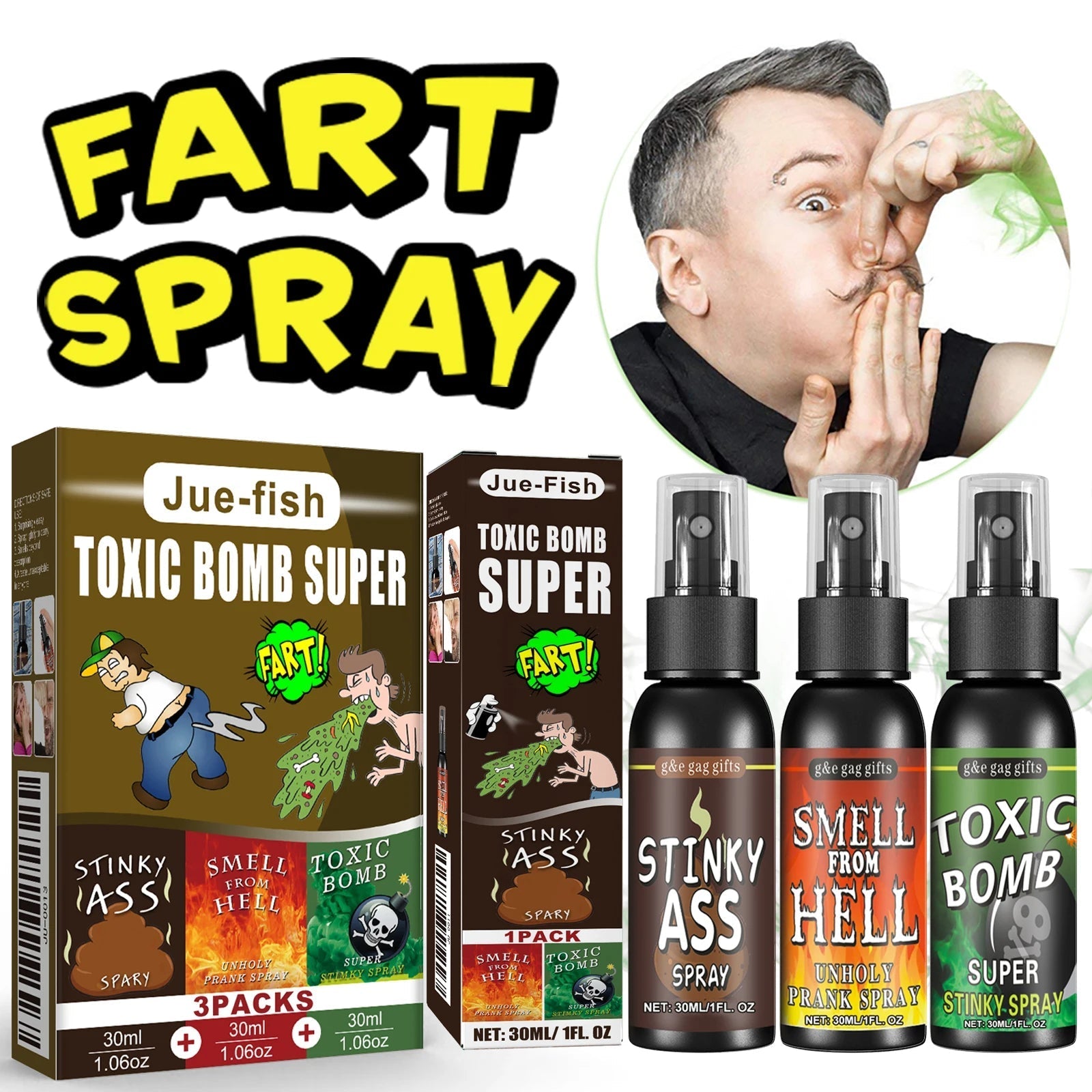 Novelties Liquid Fart Gag Prank Joke Spray Can Stink Bomb Smelly Stinky Gas Joke Sprinkle Prank Family Entertainment Supply - Reinvent Yourself
