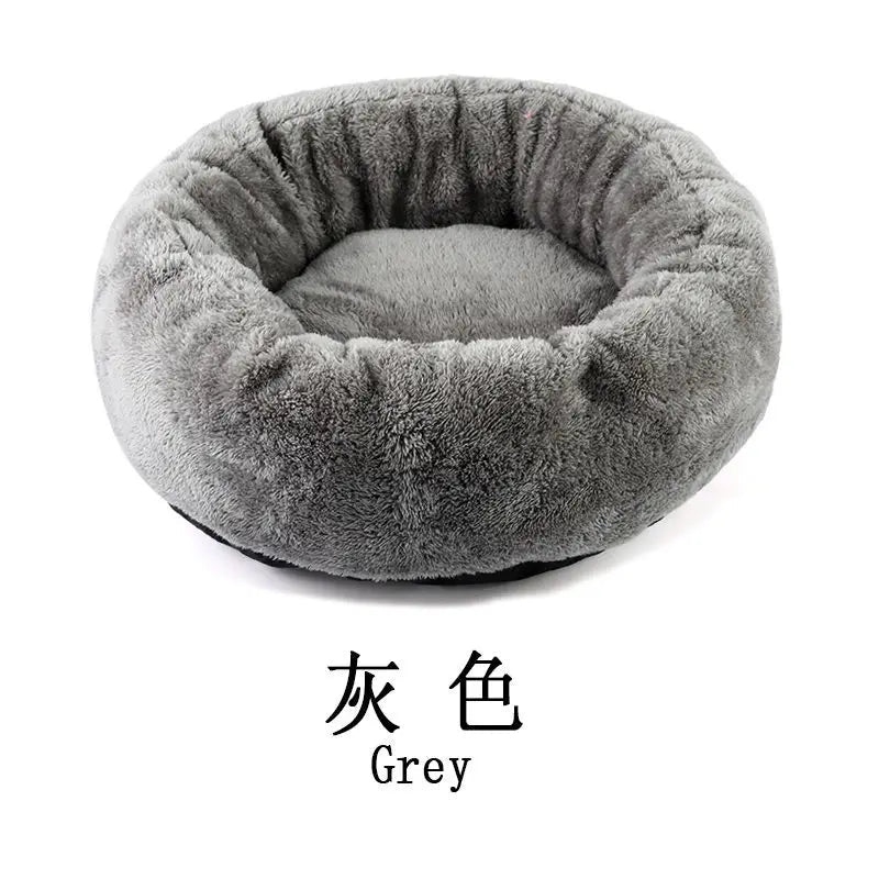 Pet Bed Warming Donut Style For Small Dogs Faux Fur Kennel Cozy Indoor - Reinvent Yourself