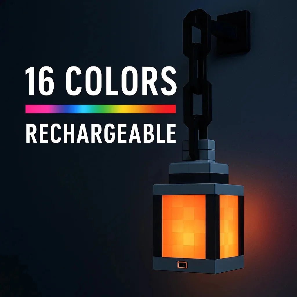 Pixel Style Wall Night Light USB Creative My Worlds Hanging Lantern For Bedroom & Gaming Decor Atmosphere Lamp For Boys Room - Reinvent Yourself
