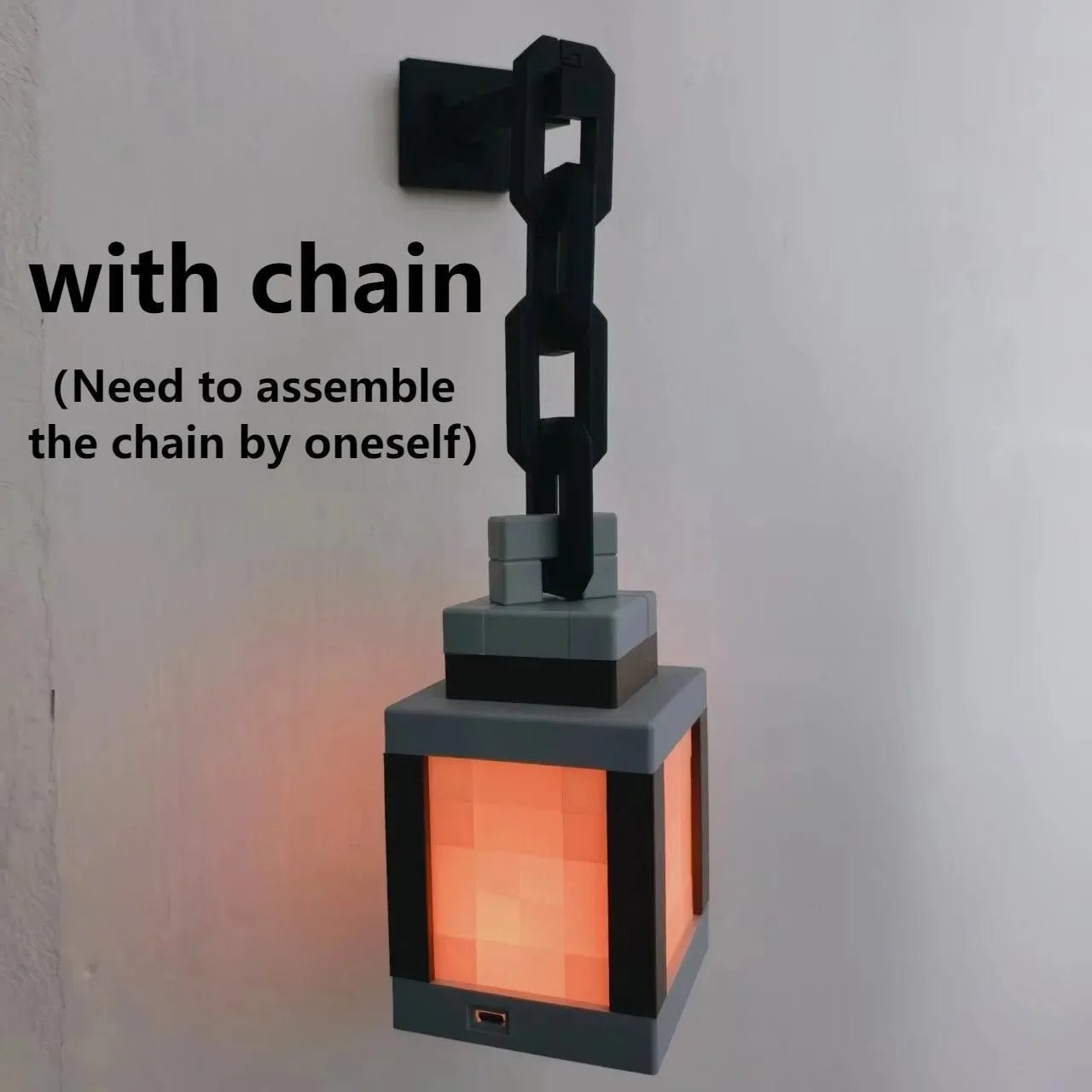 Pixel Style Wall Night Light USB Creative My Worlds Hanging Lantern For Bedroom & Gaming Decor Atmosphere Lamp For Boys Room - Reinvent Yourself