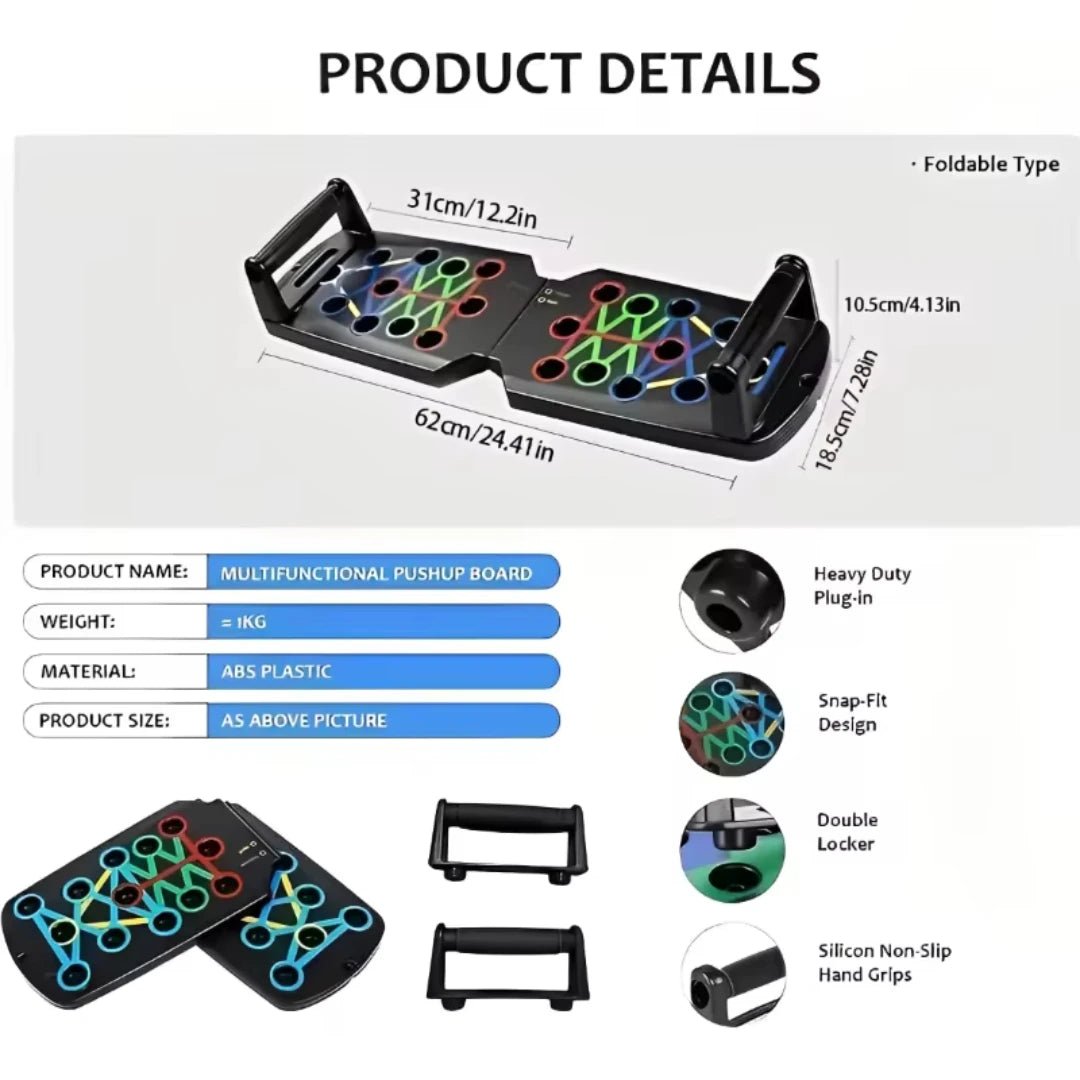 Portable Multifunctional Push-up Board Set With Handles Foldable Fitness Equipment For Chest Abdomen Arms And Back Training - Reinvent Yourself