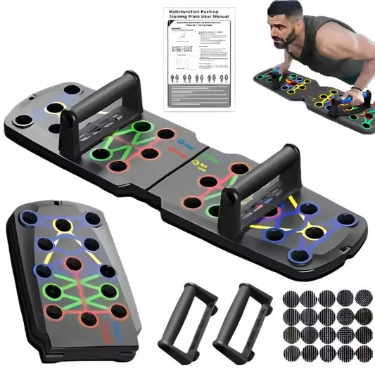 Portable Multifunctional Push-up Board Set With Handles Foldable Fitness Equipment For Chest Abdomen Arms And Back Training - Reinvent Yourself