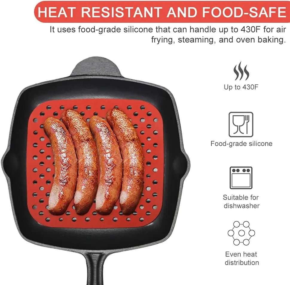 Reusable Air Fryer Silicone Mat Non-stick Baking Mat Pastry Tools Bakeware Oil Mats Cake Grilled Saucer Kitchen Accessories by Reinvent Yourself