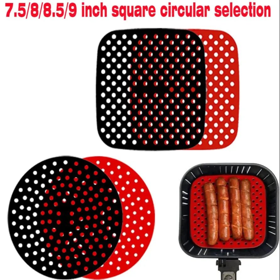 Reusable Air Fryer Silicone Mat Non-stick Baking Mat Pastry Tools Bakeware Oil Mats Cake Grilled Saucer Kitchen Accessories by Reinvent Yourself