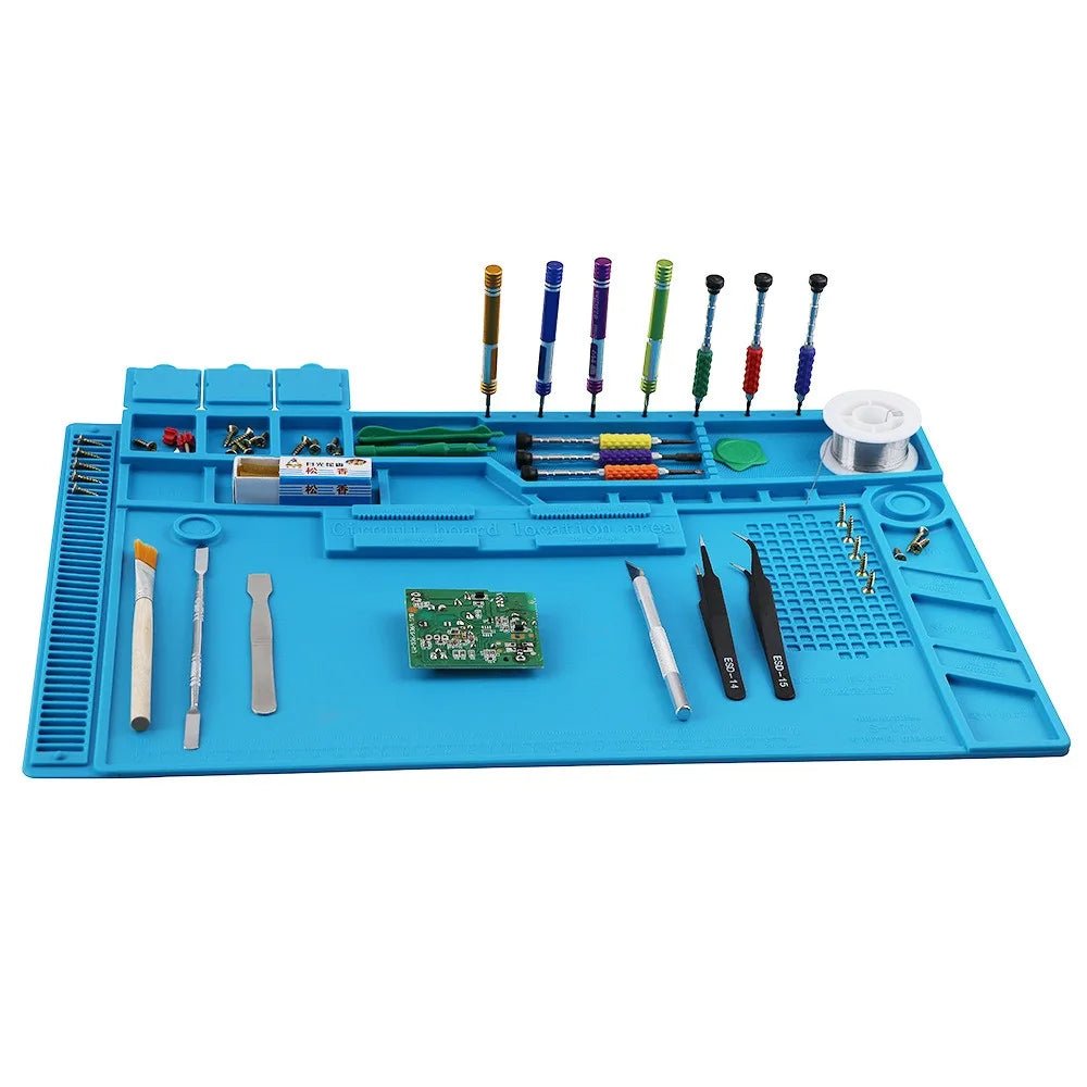 Soldering Station Mat Silicone Work Mat Heat Resistant 932°F Anti-Static Magnetic Mat for Electronic Phone Laptop Watch Repair by Reinvent Yourself