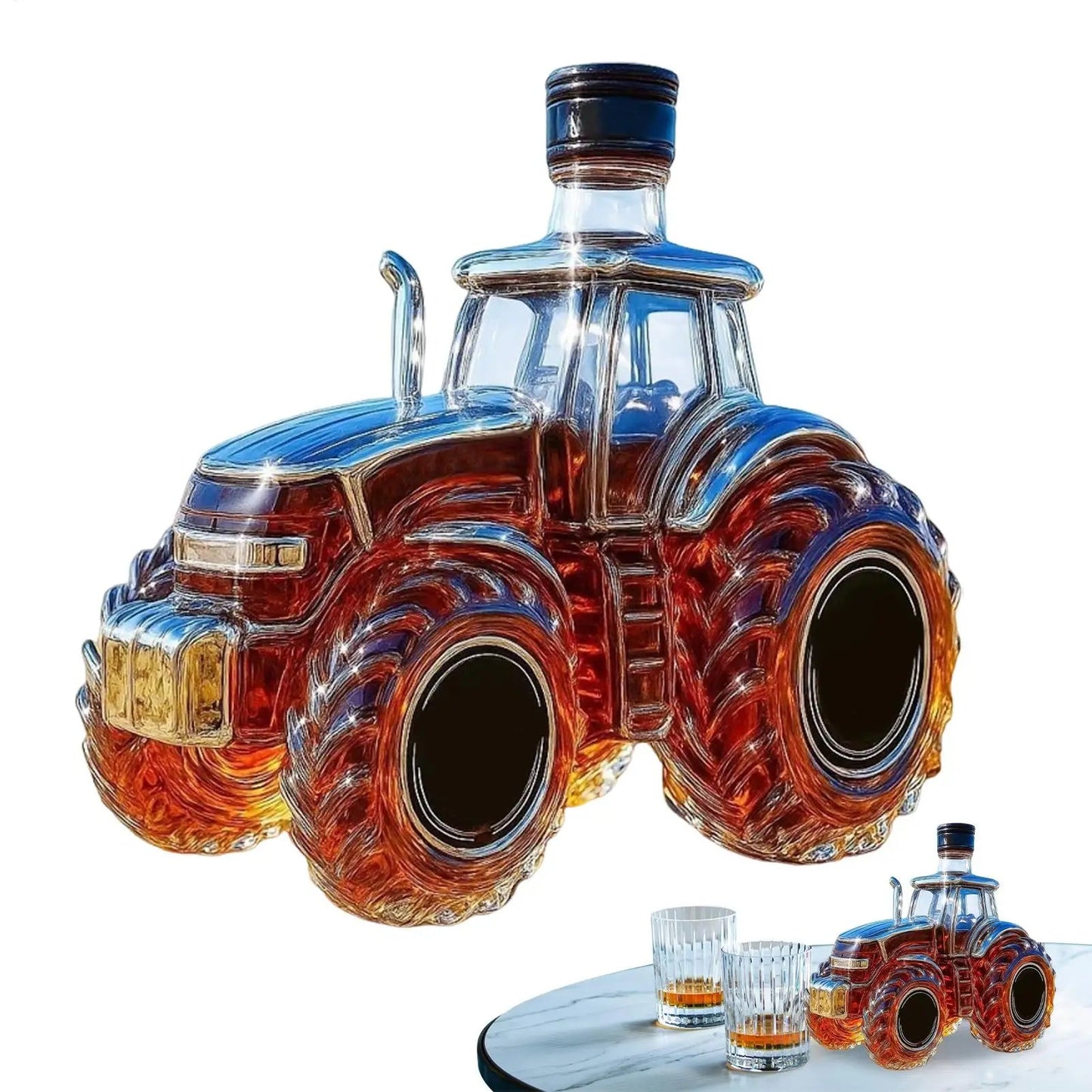 Tractor Shaped Whiskey Decanter 300ML 350ML Glass Bottles Home Bar Decor - Reinvent Yourself