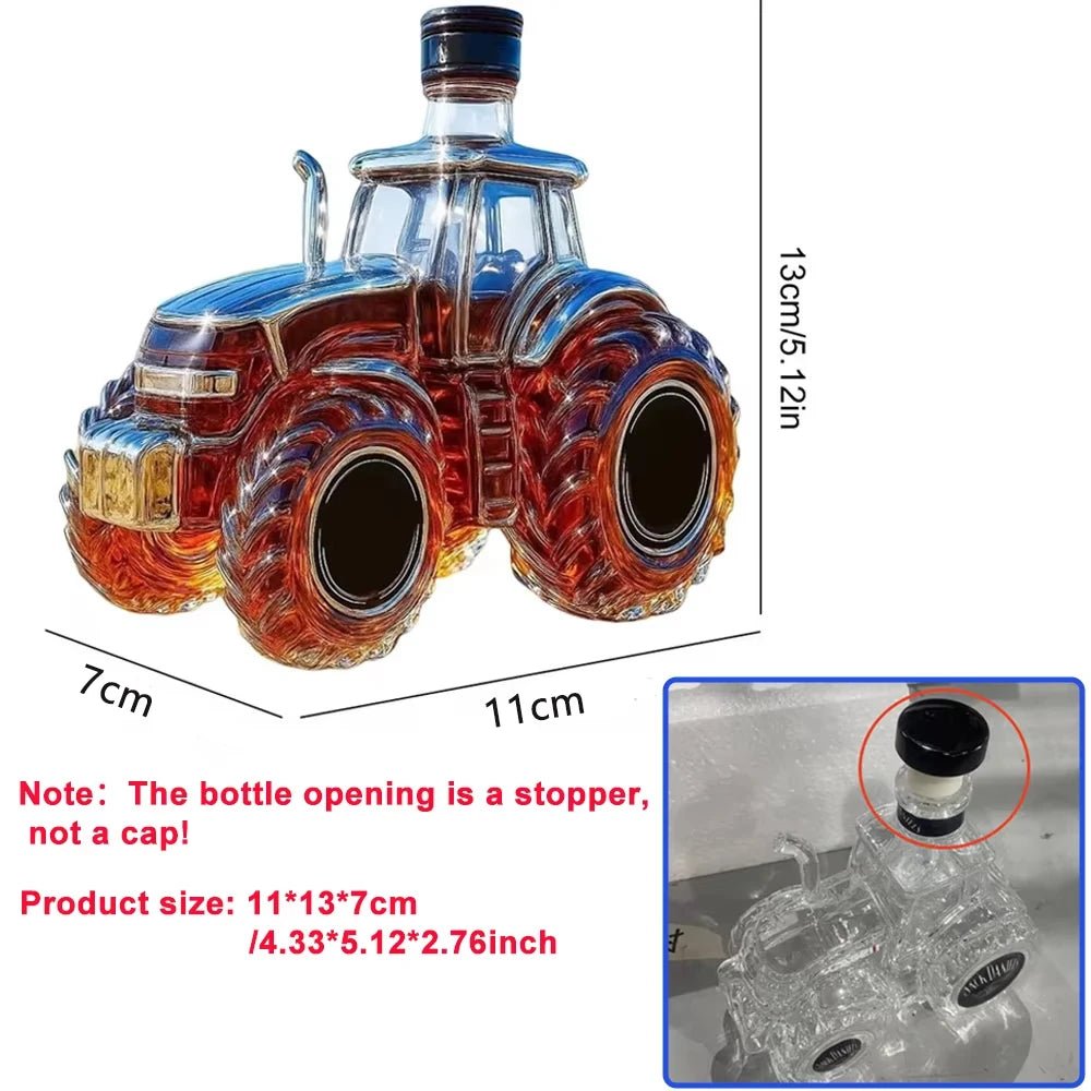 Tractor Shaped Whiskey Decanter 300ML 350ML Glass Bottles Home Bar Decor - Reinvent Yourself
