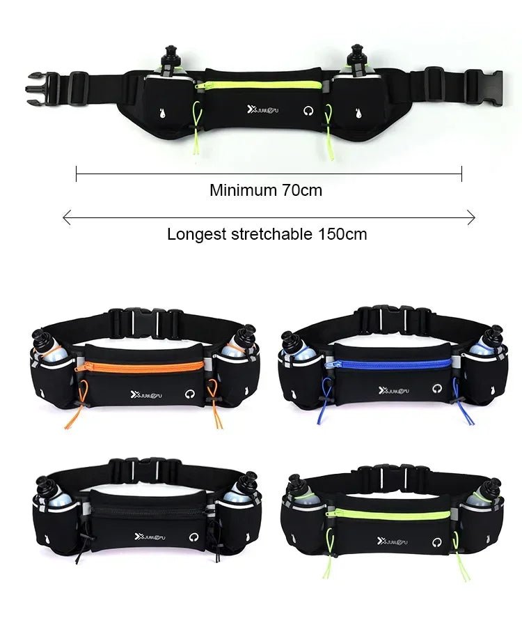 Trail Running Waist Pack For Man/Woman Marathon Phone Water Bottle Sports Fanny Pack Fitness Dual Pocket Running Belt Waist Bag by Reinvent Yourself