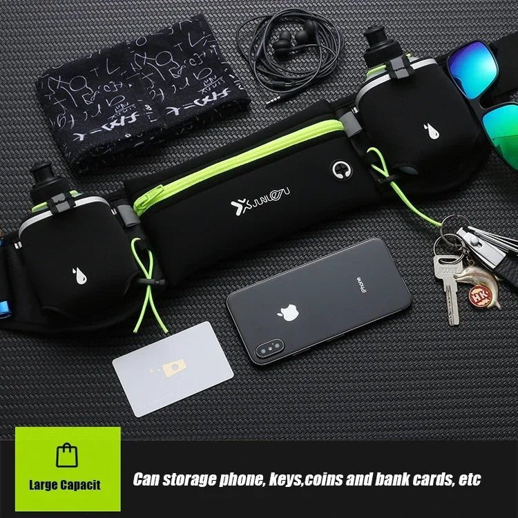 Trail Running Waist Pack For Man/Woman Marathon Phone Water Bottle Sports Fanny Pack Fitness Dual Pocket Running Belt Waist Bag by Reinvent Yourself