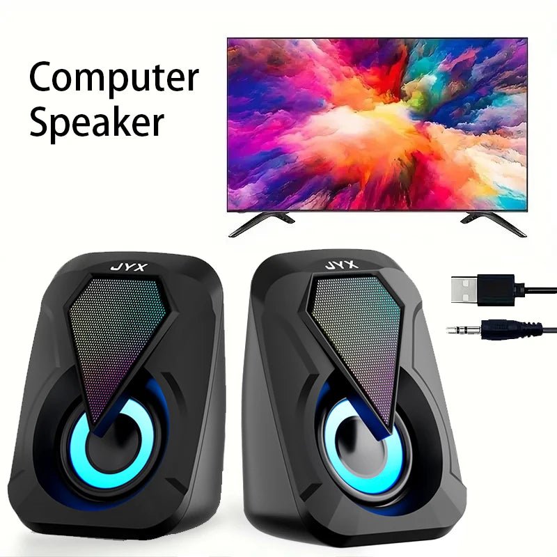 USB Computer Speaker System with USB Subwoofer Mode, USB Low-Frequency Bass, USB Audio Output, and USB Operation—Compatible with Smartphones, Tablets, Laptops, and Game Consoles—Plug-And-Play Setup, Suitable for Pc and Si - Reinvent Yourself