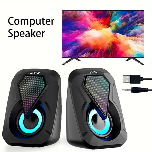 USB Computer Speaker System with USB Subwoofer Mode, USB Low-Frequency Bass, USB Audio Output, and USB Operation—Compatible with Smartphones, Tablets, Laptops, and Game Consoles—Plug-And-Play Setup, Suitable for Pc and Si - Reinvent Yourself