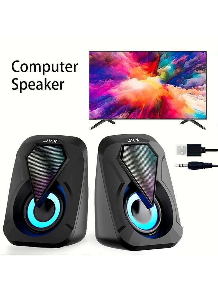 USB Computer Speaker System with USB Subwoofer Mode, USB Low-Frequency Bass, USB Audio Output, and USB Operation—Compatible with Smartphones, Tablets, Laptops, and Game Consoles—Plug-And-Play Setup, Suitable for Pc and Si - Reinvent Yourself