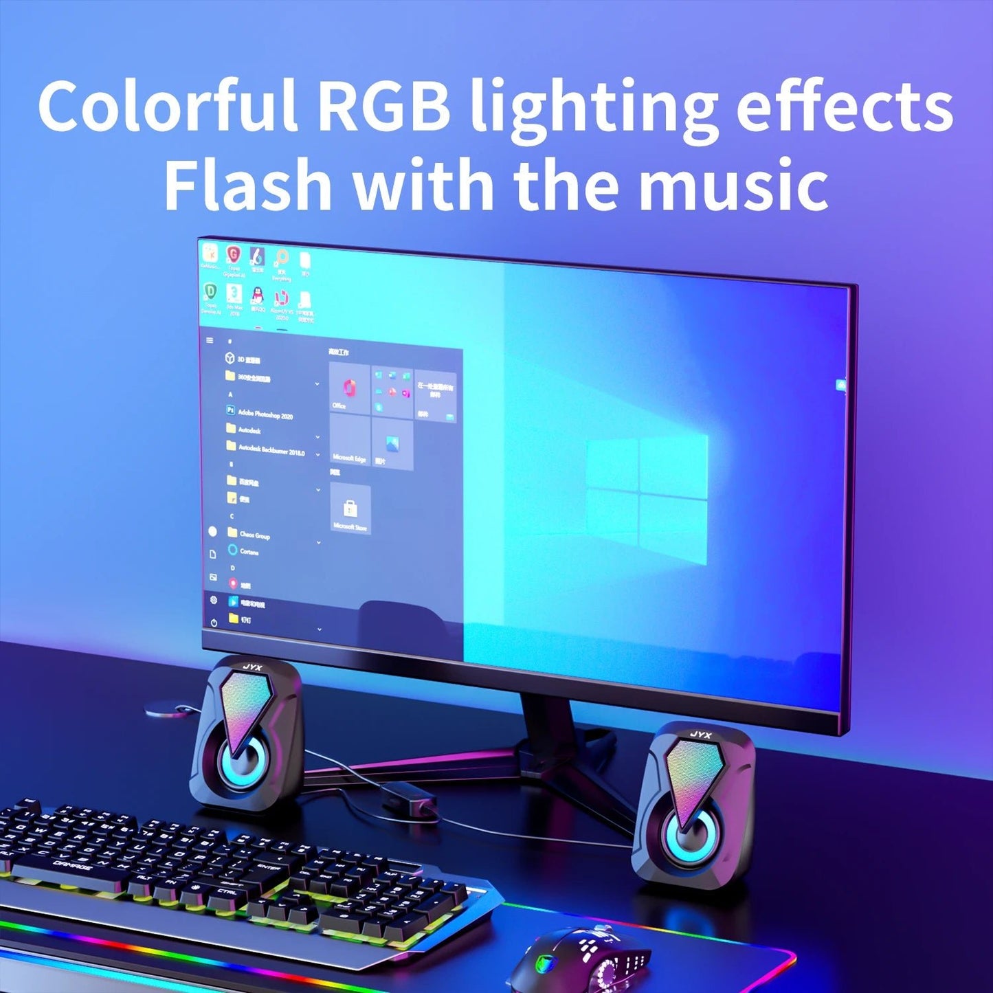 USB Computer Speaker System with USB Subwoofer Mode, USB Low-Frequency Bass, USB Audio Output, and USB Operation—Compatible with Smartphones, Tablets, Laptops, and Game Consoles—Plug-And-Play Setup, Suitable for Pc and Si - Reinvent Yourself