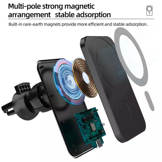 UYUXIO 30W Wireless Charger Magnetic Car Phone Holder for iPhone 16 15 14 13 Pro Max 12 Fast Charging Magnet Induction Adapter - Reinvent Yourself