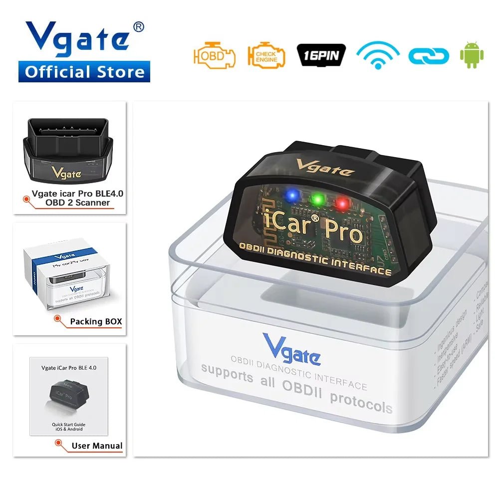 Vgate iCar Pro elm327 V2.3 OBD 2 OBD2 Car Diagnostic Tool WIFI Bluetooth 4.0 for IOS Scan Tool ODB2 Auto Scanner PK ELM 327 V1 5 by Reinvent Yourself