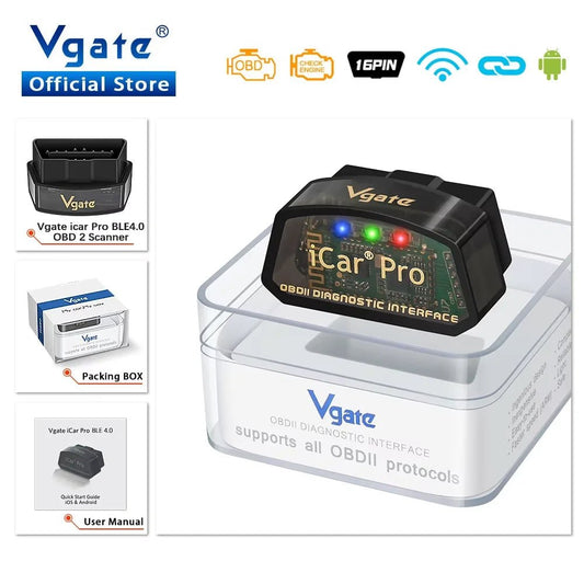 Vgate iCar Pro elm327 V2.3 OBD 2 OBD2 Car Diagnostic Tool WIFI Bluetooth 4.0 for IOS Scan Tool ODB2 Auto Scanner PK ELM 327 V1 5 by Reinvent Yourself
