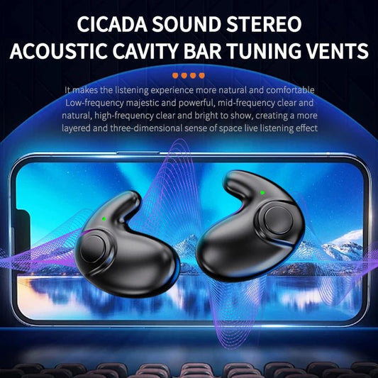 Waterproof Wireless Bluetooth 5.3 Headsets Mini headset Painless Call Noise Cancelling Thin Headphones Fit for Sleeping/Sports by Reinvent Yourself