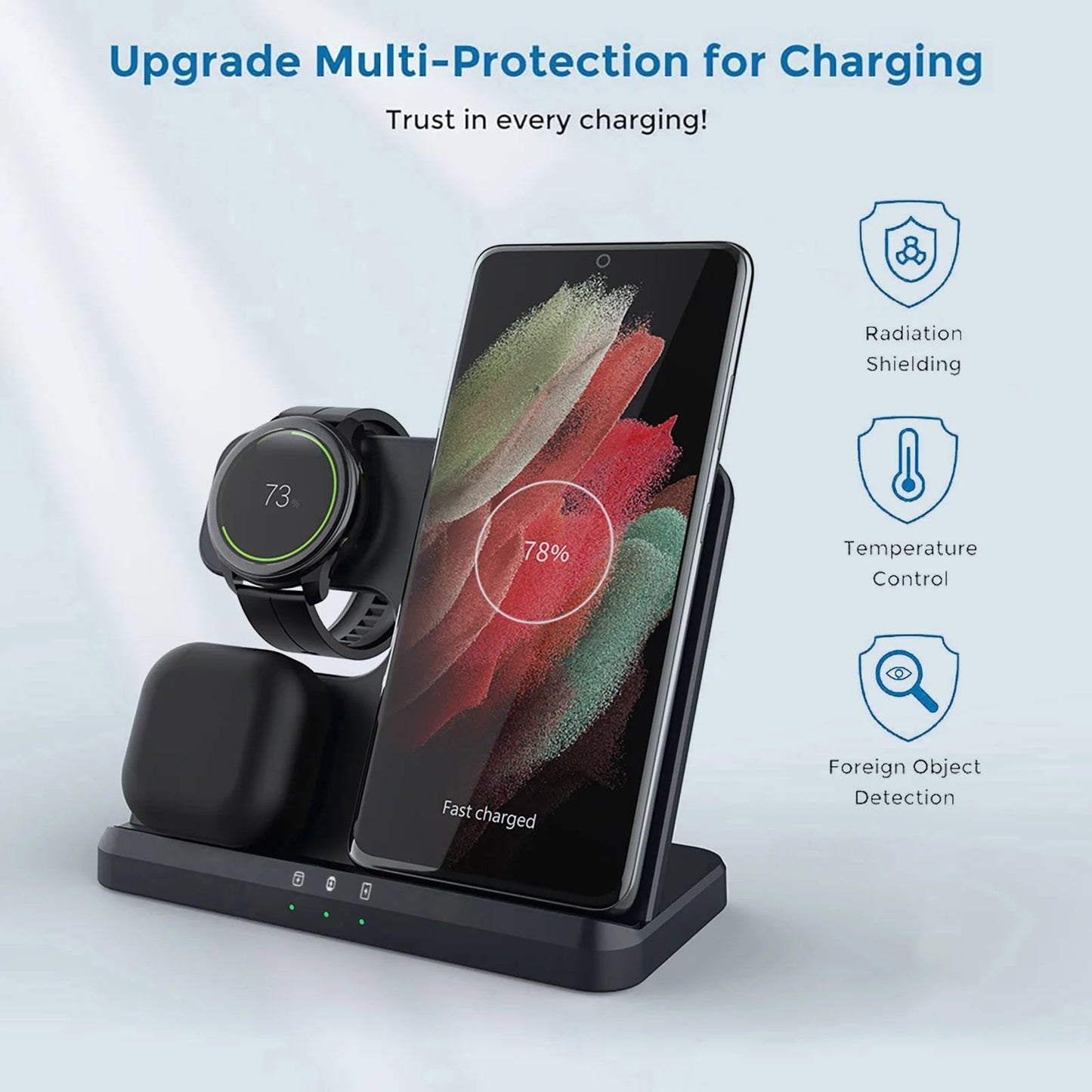 Wireless Charger 3 In 1 Stand Dock For Samsung Galaxy S24 S23 S22 Buds 2/3 Pro Galaxy watch 7 6 Induction Fast Charging Station - Reinvent Yourself