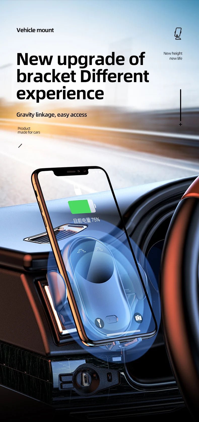 Wireless Charger Car Mount for Air Vent Mount Car Phone Holder Rotating Intelligent Infrared Fast Wireless Charging Charger - Reinvent Yourself