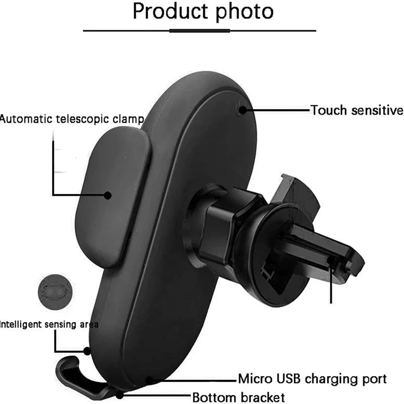 Wireless Charger Car Mount for Air Vent Mount Car Phone Holder Rotating Intelligent Infrared Fast Wireless Charging Charger - Reinvent Yourself