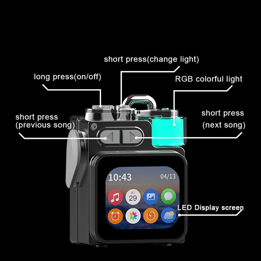 Wireless Speaker with RGB Desktop LED Display Screen Bass Outdoor Speakers Subwoofer Portable Loudspeaker Bluetooth-compatible - Reinvent Yourself