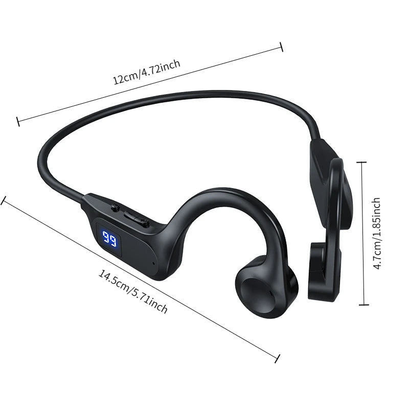 X7 Wireless Bluetooth Earphones, Sports-Style Air-Conducting LED Battery Display, Memory Card Insertion Support by Reinvent Yourself