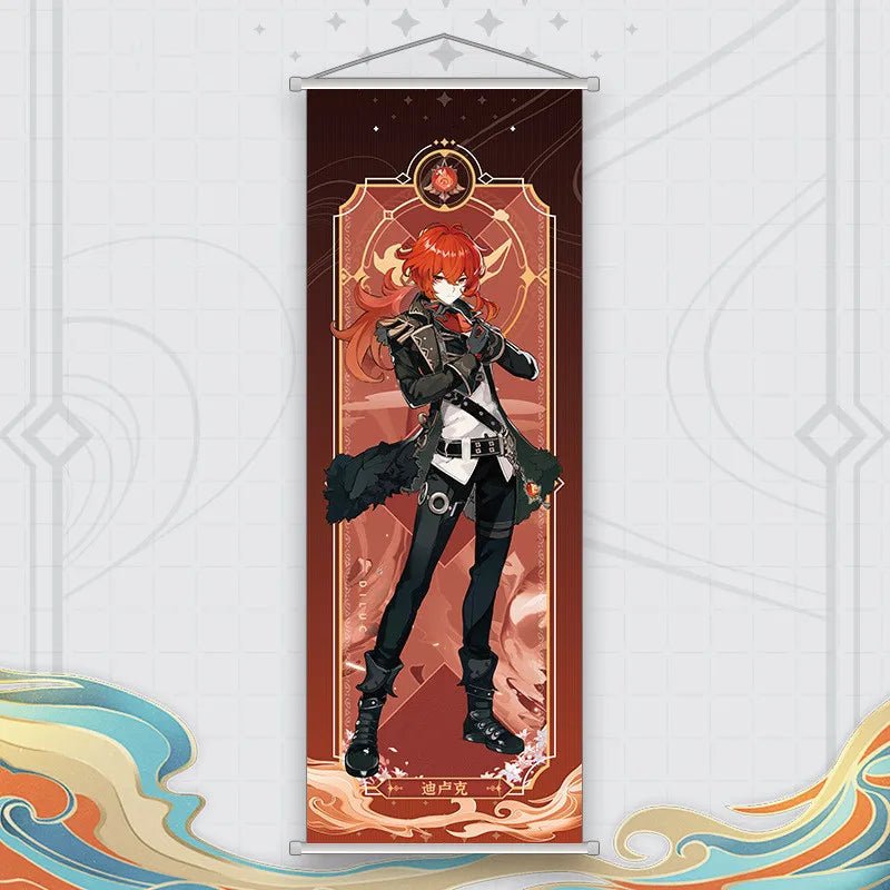 Xiao Yelan Kazuha Hutao Genshin Impact Scroll Canvas Wall Hanging Painting Home Decor Anime Poster Wall Art Room Decoration - Reinvent Yourself