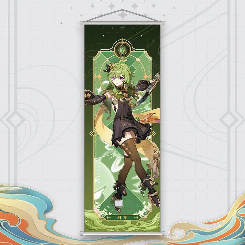 Xiao Yelan Kazuha Hutao Genshin Impact Scroll Canvas Wall Hanging Painting Home Decor Anime Poster Wall Art Room Decoration - Reinvent Yourself